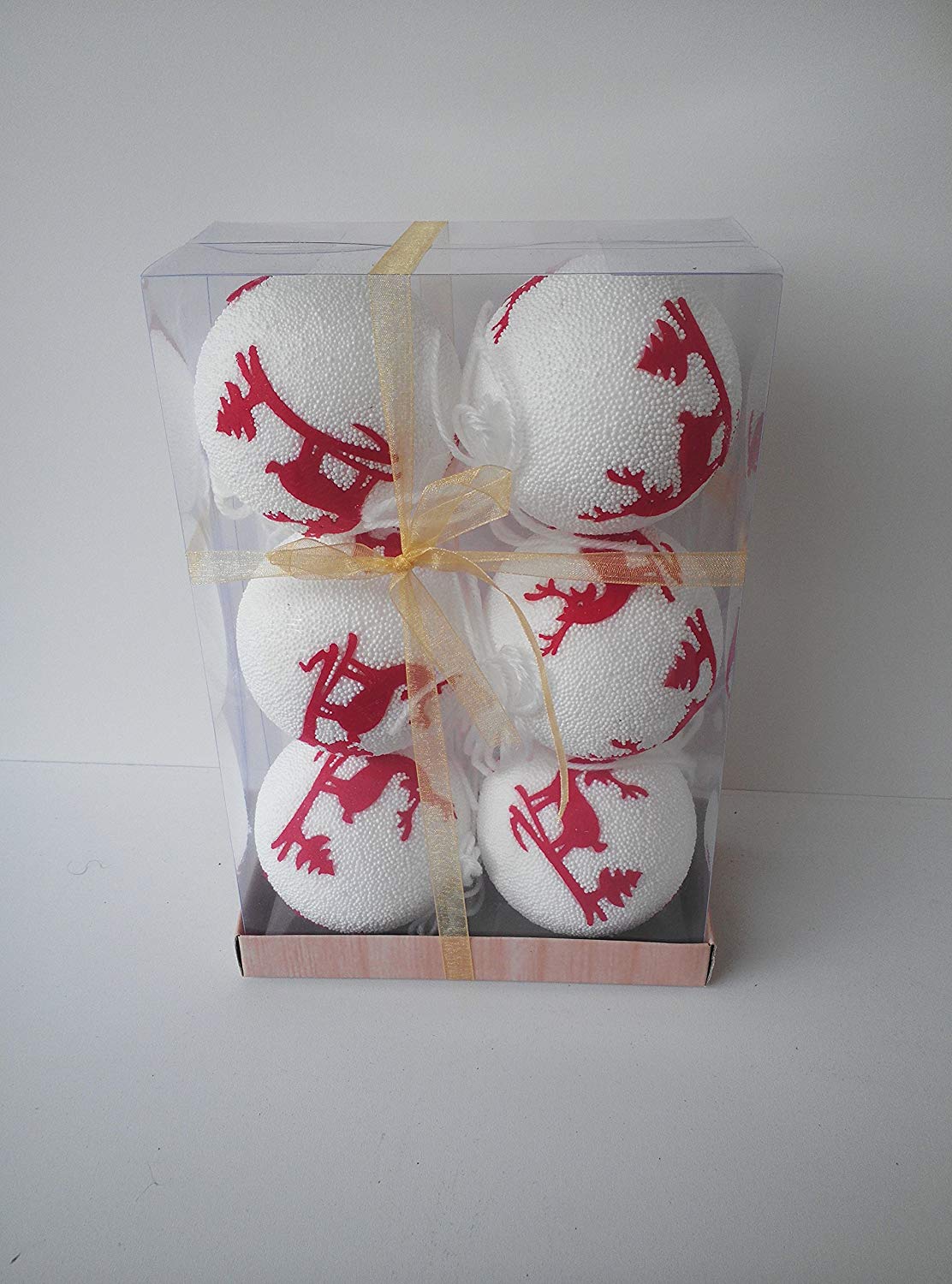 Immagini Natalizie Innevate.Set 6 Palle Natalizie Innevate Con Renne Jshopping